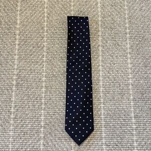 J. Crew Factory Navy and White Polka Dot Men's Tie LIKE NEW